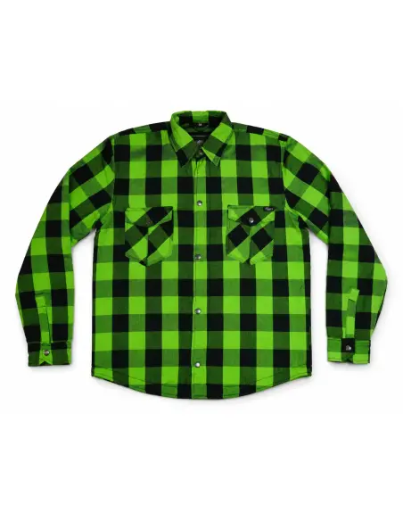 Acquista Camicia da Motociclista Alta Visibilità Verde Lime Certificata AA con Kevlar | Iguana Custom