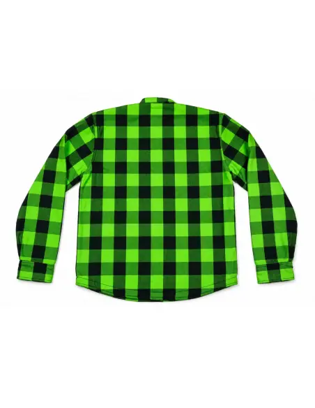 Acquista Camicia da Motociclista Alta Visibilità Verde Lime Certificata AA con Kevlar | Iguana Custom