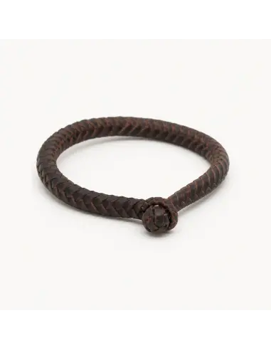 PULSERA DE CUERO TRENZADO ARTESANAL CUERO TERNERA ENGRASADA - IGUANA CUSTOM