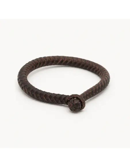 PULSERA DE CUERO TRENZADO ARTESANAL CUERO TERNERA ENGRASADA - IGUANA CUSTOM