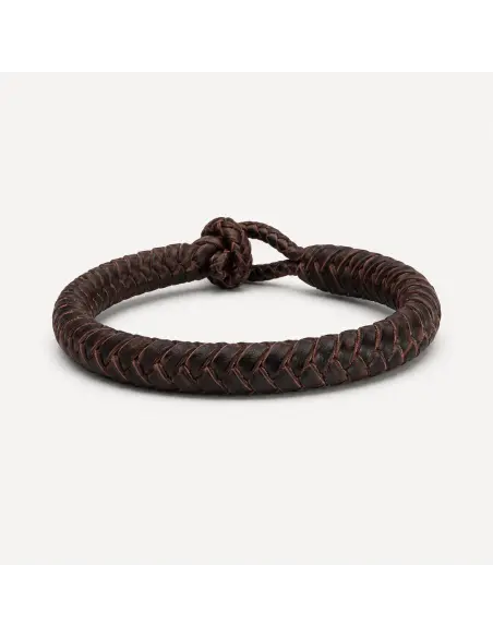 PULSERA DE CUERO TRENZADO ARTESANAL CUERO TERNERA ENGRASADA - IGUANA CUSTOM