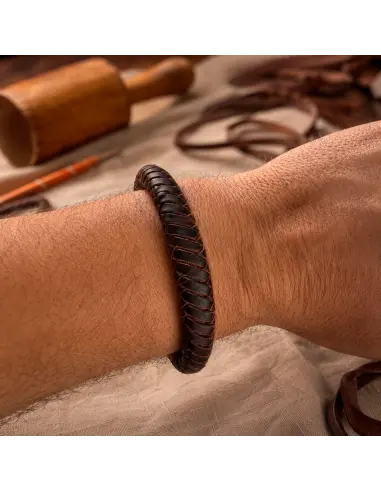 PULSERA DE CUERO TRENZADO ARTESANAL CUERO TERNERA ENGRASADA - IGUANA CUSTOM