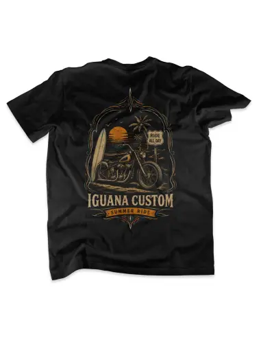 Maglietta Iguana Custom Motorcycles Nera Uomo