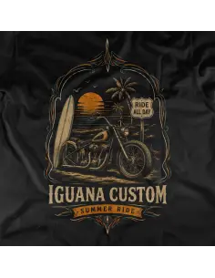 Maglietta Iguana Custom Motorcycles Nera Uomo 2