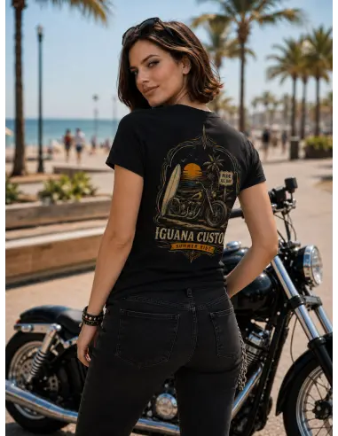 Maglietta Femminile Iguana Custom Summer Ride Nera