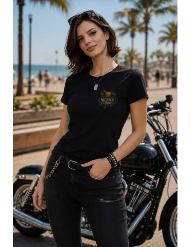 Camiseta Femenina Iguana Custom Summer Ride Negra