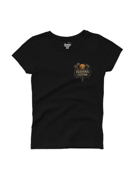 T-shirt Femme Iguana Custom Summer Ride Noire