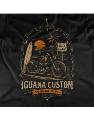T-shirt Femme Iguana Custom Summer Ride Noire