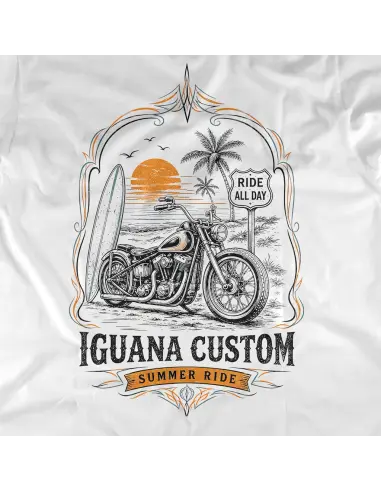Maglietta Iguana Custom Summer Ride Nera