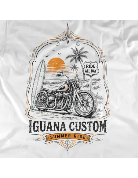 Maglietta Iguana Custom Summer Ride Nera