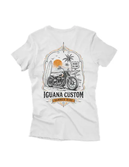 Maglietta Femminile Iguana Custom Summer Ride Bianca