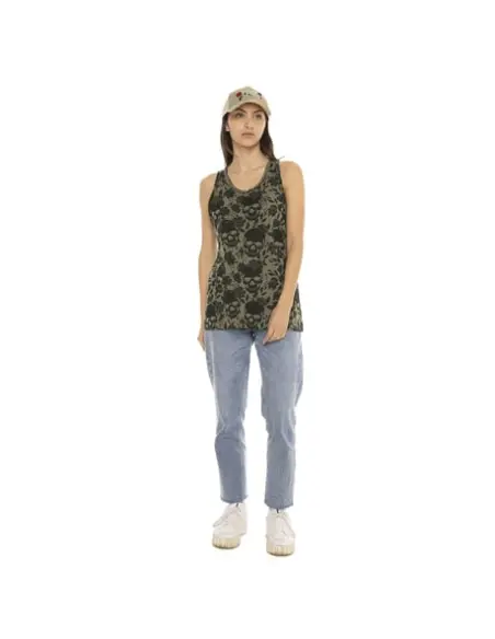 Acquista Top Donna Von Dutch AOP Skull Khaki