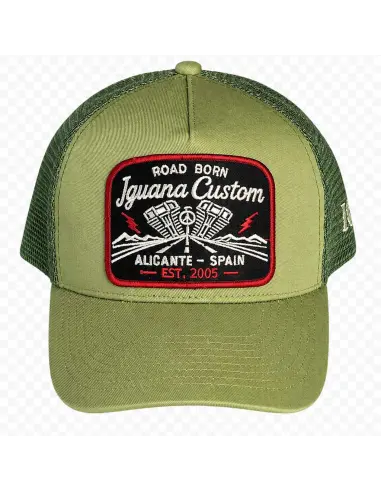 Gorra Road Born Army Green | Iguana Custom