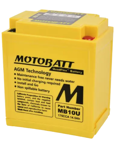 Batteria Motobatt MB10U AGM QUADFLEX 12V 14.5Ah per moto