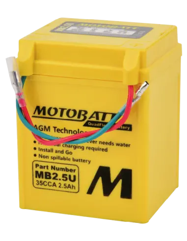Motobatt MB25U AGM QUADFLEX 12V Motorcycle Battery - Iguana Custom