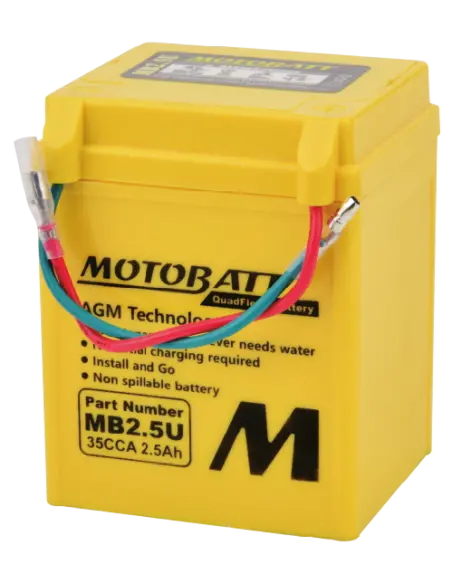 Batería Motobatt MB25U AGM QUADFLEX 12V para motos - Iguana Custom