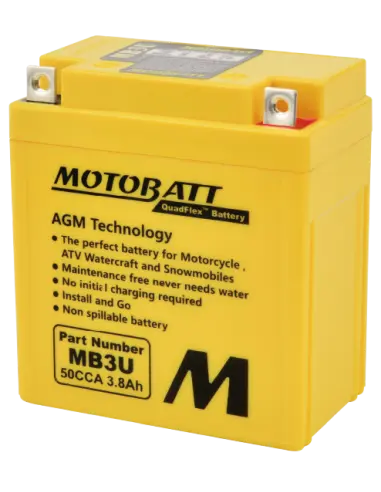 Batteria Motobatt MB3U AGM QUADFLEX 12V 4Ah per moto
