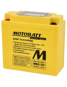 Batería Motobatt MB55U AGM QUADFLEX 12V 7Ah para motos