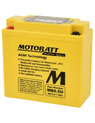 Batteria Motobatt MB55U AGM QUADFLEX 12V 7Ah per moto