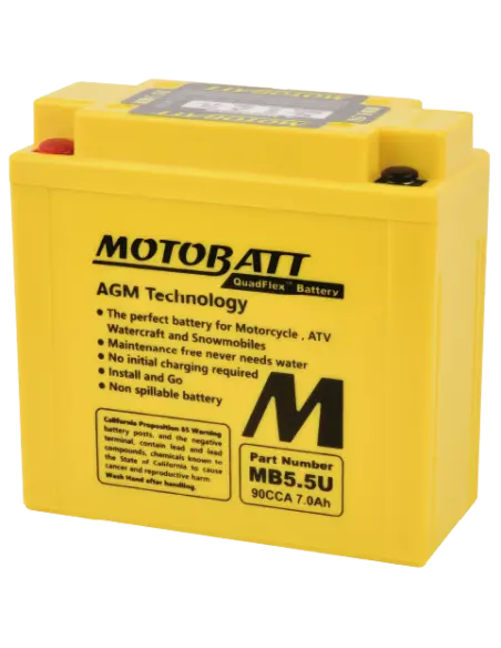 Batteria Motobatt MB55U AGM QUADFLEX 12V 7Ah per moto