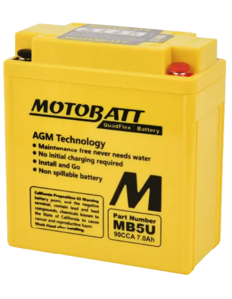 Batería Motobatt MB5U AGM QuadFlex 12V 7Ah - Iguana Custom