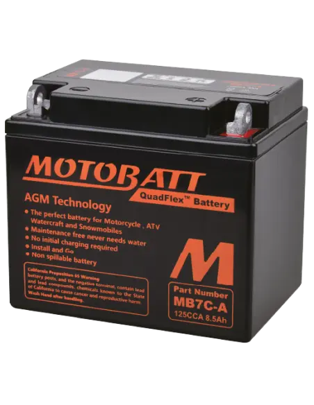Motobatt MB7CA AGM QUADFLEX 12V Motorcycle Battery | Iguana Custom