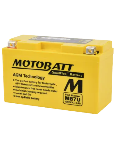 Batteria Motobatt MB7U AGM Quadflex 12V 7Ah per moto