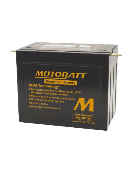 Motobatt MBHD12H AGM QUADFLEX Battery 12V 33Ah for Motorcycles