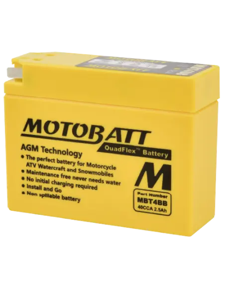 Batería Motobatt MBT4BB AGM QUADFLEX 12V para motocicleta