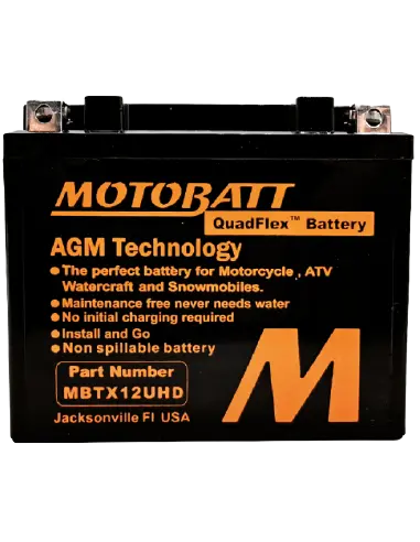 Motobatt MBTX12UHD 12V 14Ah Battery for Motorcycle - Iguana Custom