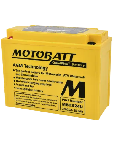 Motobatt MBTX24U AGM 12V 25Ah Motorcycle Battery – Durability & Power