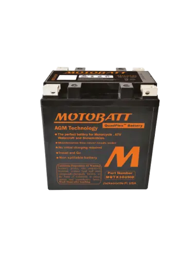 Motobatt MBTX30UHD AGM QUADFLEX 12V 33Ah Motorcycle Battery