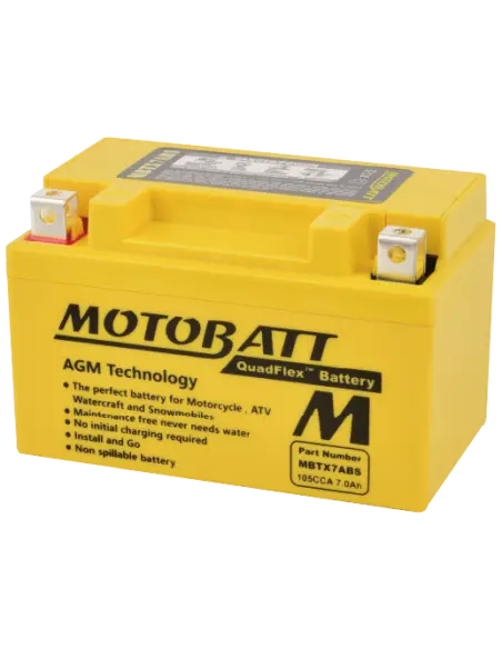 Batteria Motobatt MBTX7ABS AGM QUADFLEX 12V 7Ah per moto