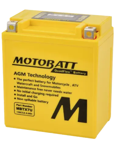 Batterie Motobatt MBTX7U AGM Quadflex 12V 8Ah - Iguana Custom