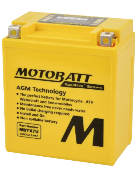 Batteria Motobatt MBTX7U AGM Quadflex 12V 8Ah - Iguana Custom