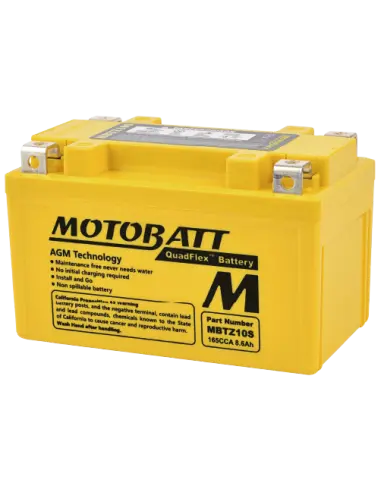 Batteria Motobatt MBTZ10S AGM QuadFlex 12V | Iguana Custom