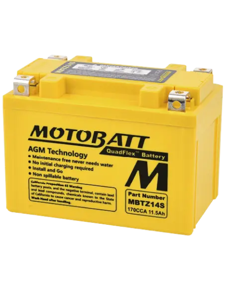 Batteria Motobatt MBTZ14S AGM QUADFLEX 12V per moto - Iguana Custom