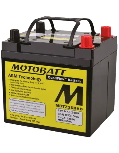 Batterie Motobatt MBTZ26RHD AGM QUADFLEX 12V 50Ah pour motos custom