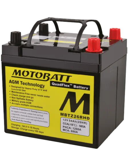 Batteria Motobatt MBTZ26RHD AGM QUADFLEX 12V 50Ah per moto custom