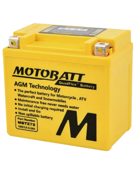 Bateria Motobatt MBTZ7S AGM QUADFLEX 12V 6.5Ah para moto