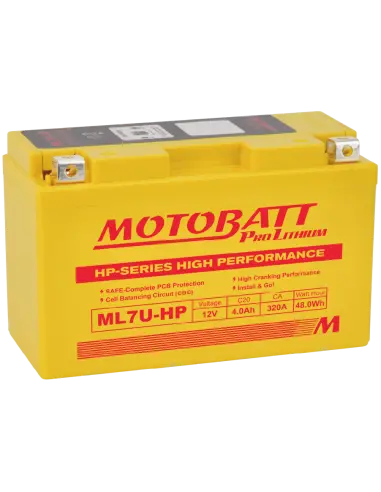 Motobatt ML7UHP Lithium Battery 12V 4Ah for Motorcycles | Iguana Custom
