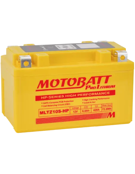 Bateria Motobatt MLTZ10SHP Lithium HP 12V 6Ah para moto | Iguana Custom
