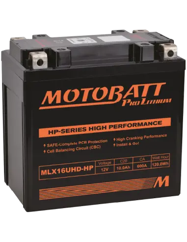 Batteria Motobatt MLX16UHDHP Litio Alte Prestazioni 12V 10Ah