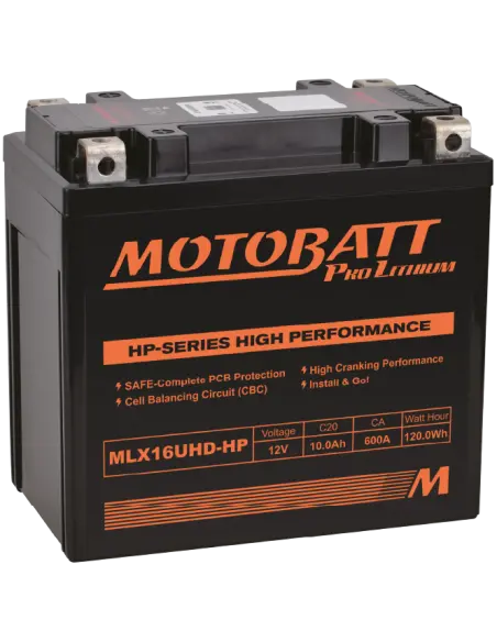 Batterie Motobatt MLX16UHDHP Lithium Haute Performance 12V 10Ah