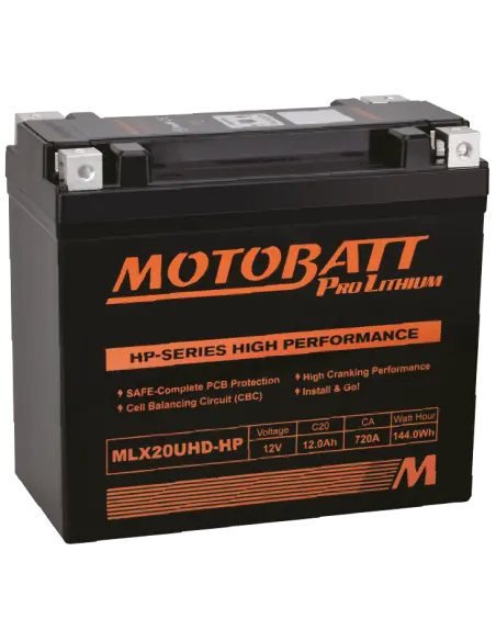 Motobatt MLX20UHDHP Lithium 12V 12Ah Motorcycle Battery | Iguana Custom