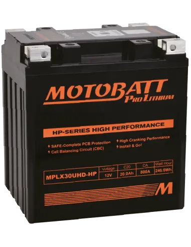 Batterie Moto Lithium Motobatt MPLX30UHDHP 12V 20Ah | Iguana Custom