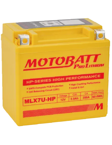 Batterie Motobatt MLX7UHP Lithium HP 12V 5Ah pour moto