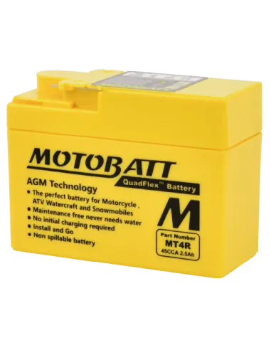 Batería Motobatt MT4R AGM QUADFLEX 12V para motos custom