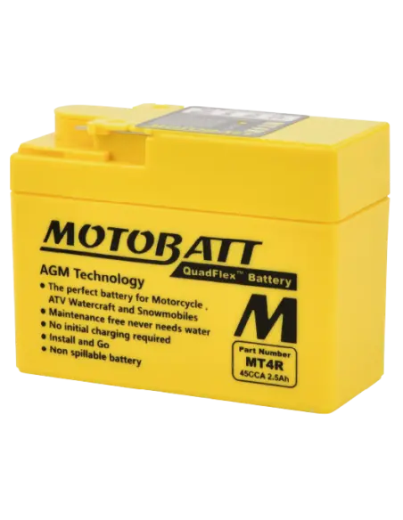 Batterie Motobatt MT4R AGM QUADFLEX 12V pour motos custom