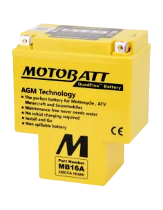 Batería Motobatt MB16A AGM Quadaflex 12V 20Ah para motos